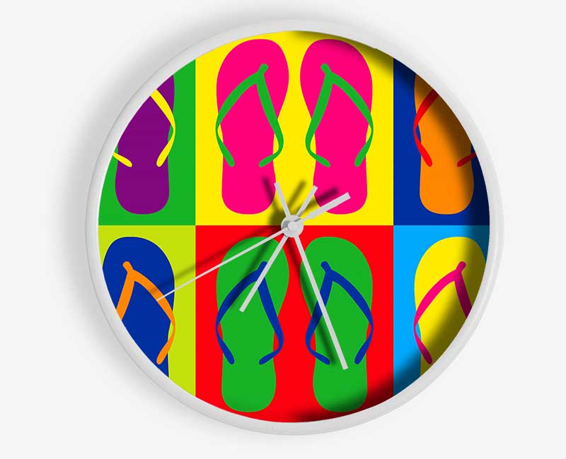 Pop Art Flip Flops Clock - Wallart-Direct UK