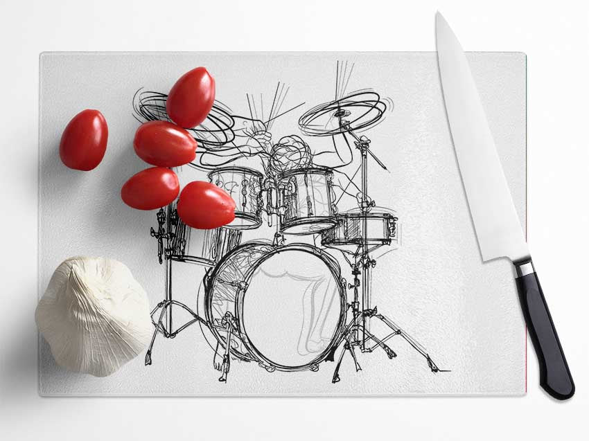 Drummer Moves Glass Chopping Board