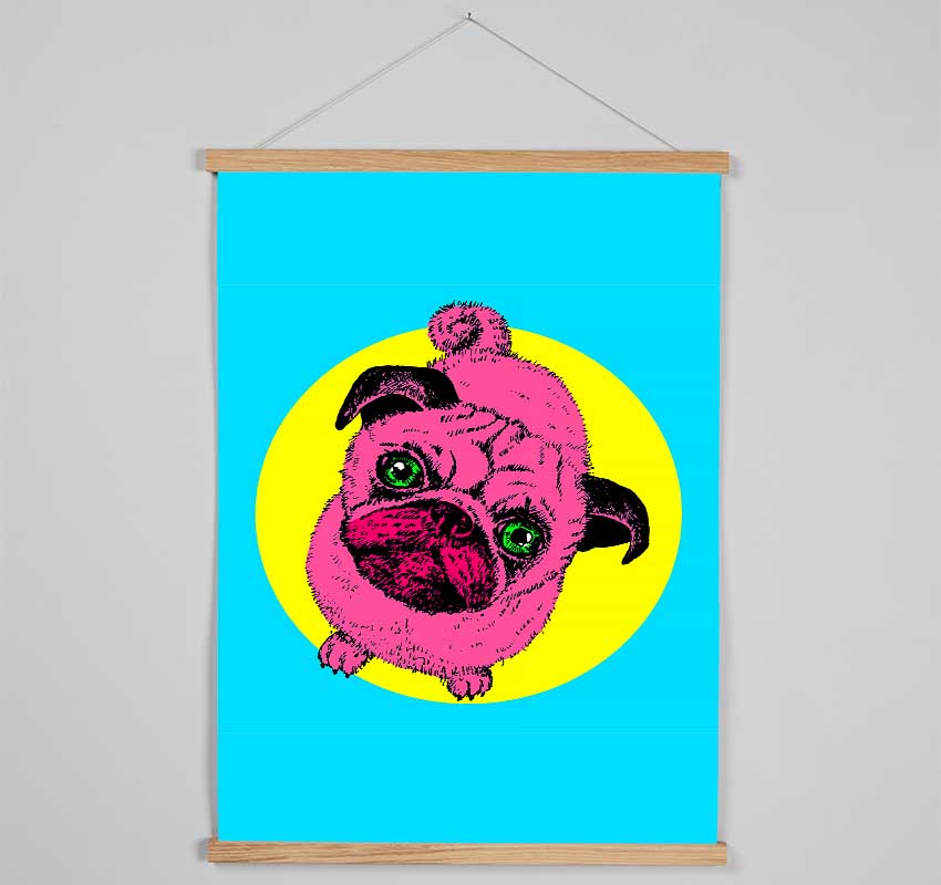 Pug Dog Pink Hanging Poster - Wallart-Direct UK