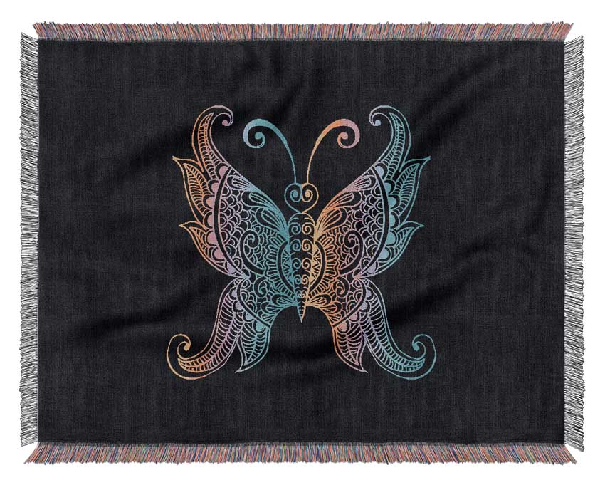 Indian Butterfly Woven Blanket