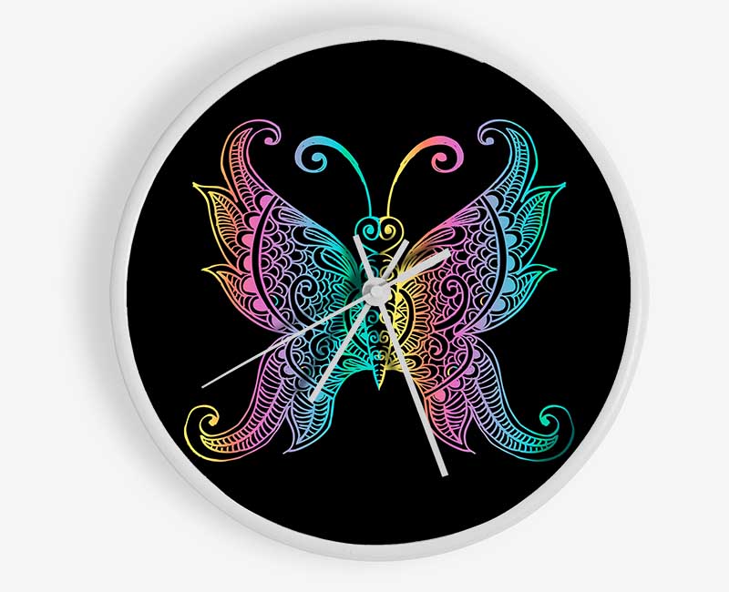 Indian Butterfly Clock - Wallart-Direct UK