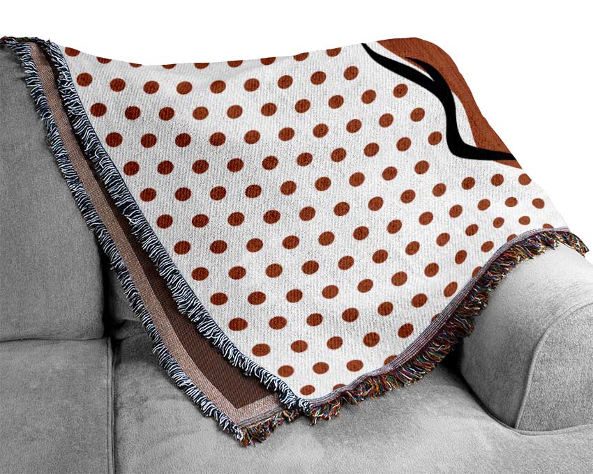 Red Lips On Pokerdots Woven Blanket