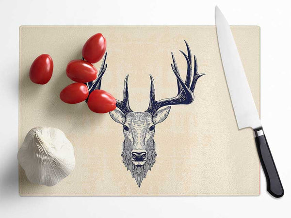 Stag Head Glass Chopping Board