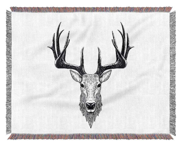 Stag Head Woven Blanket