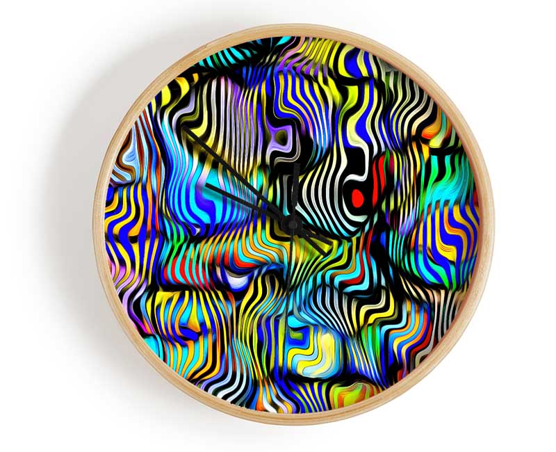 Pop Art Zebra 3 Clock - Wallart-Direct UK