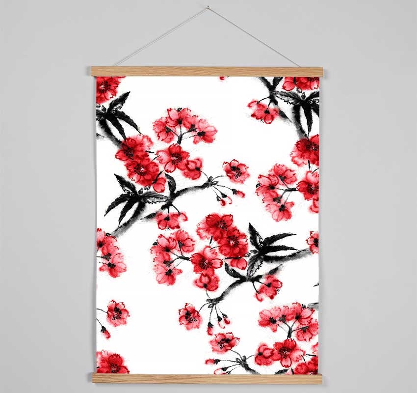 Cherry Blossom Branches Hanging Poster - Wallart-Direct UK