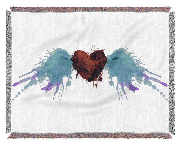 Love Heart Birds Woven Blanket