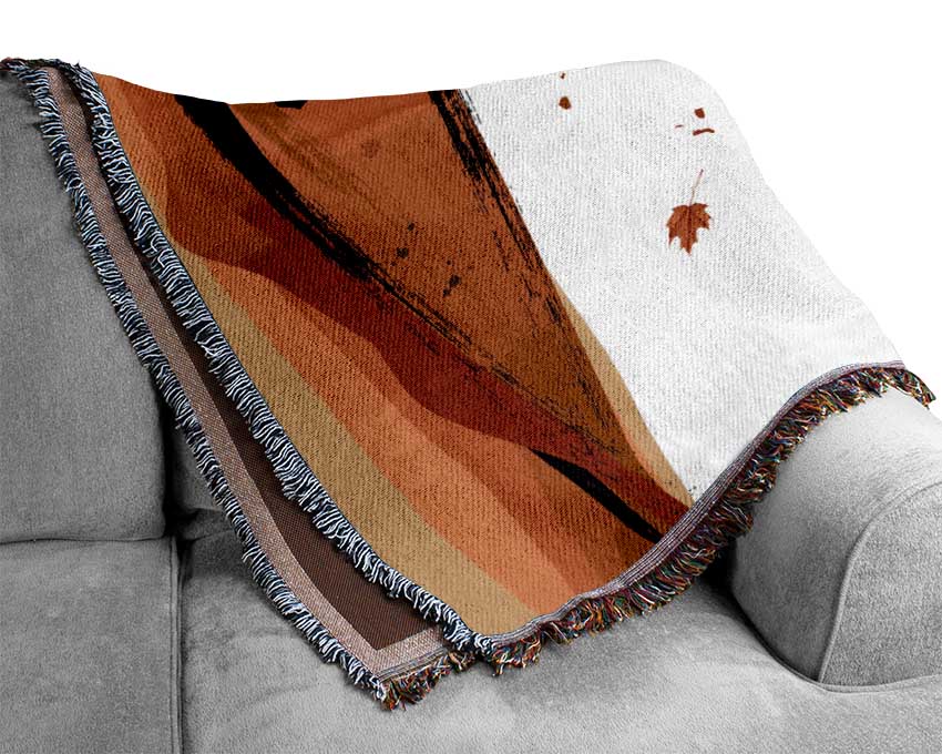 Autumn Orange Tree Woven Blanket