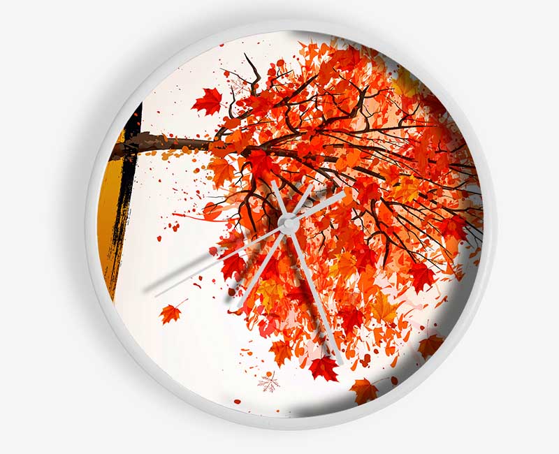 Autumn Orange Tree Clock - Wallart-Direct UK