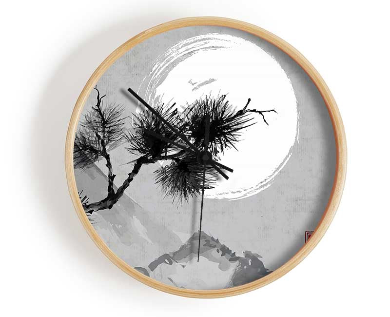 Chinese Mountain Tree Tops Clock - Wallart-Direct UK