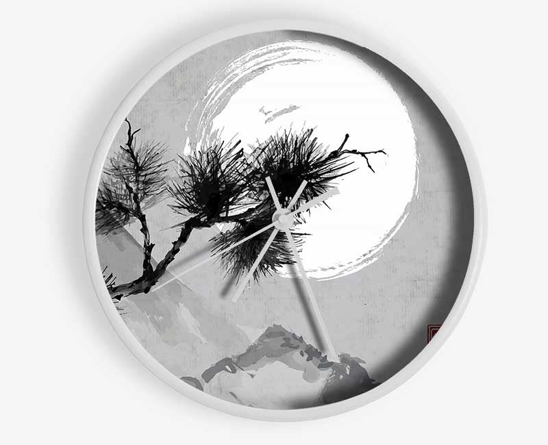 Chinese Mountain Tree Tops Clock - Wallart-Direct UK