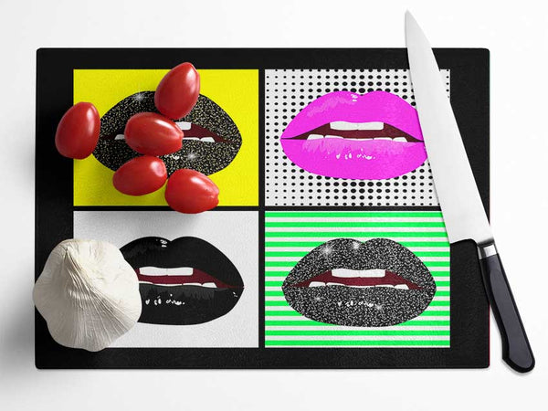 Sparkle Lips Glass Chopping Board