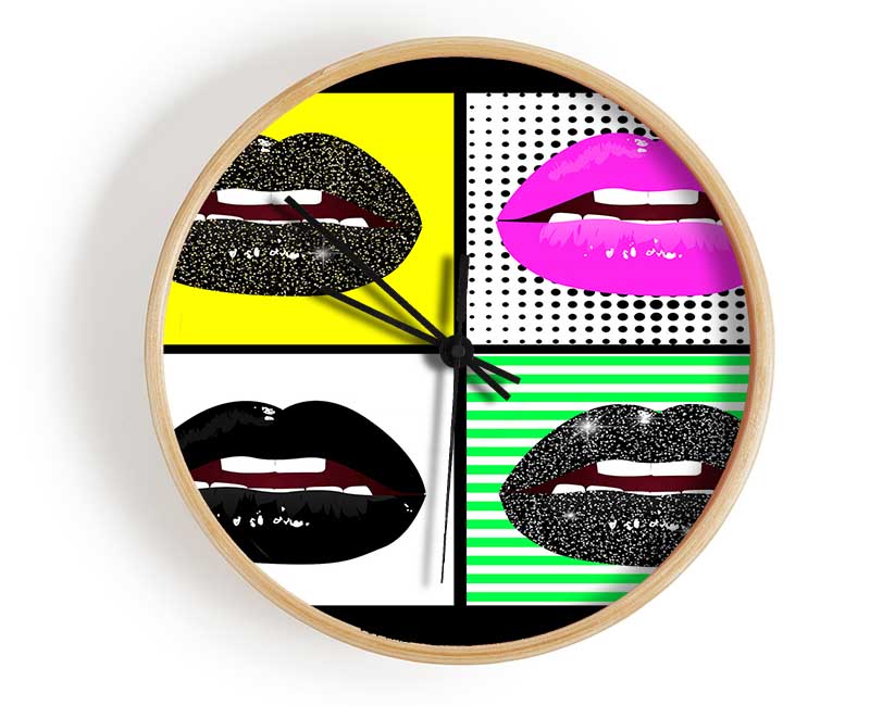 Sparkle Lips Clock - Wallart-Direct UK