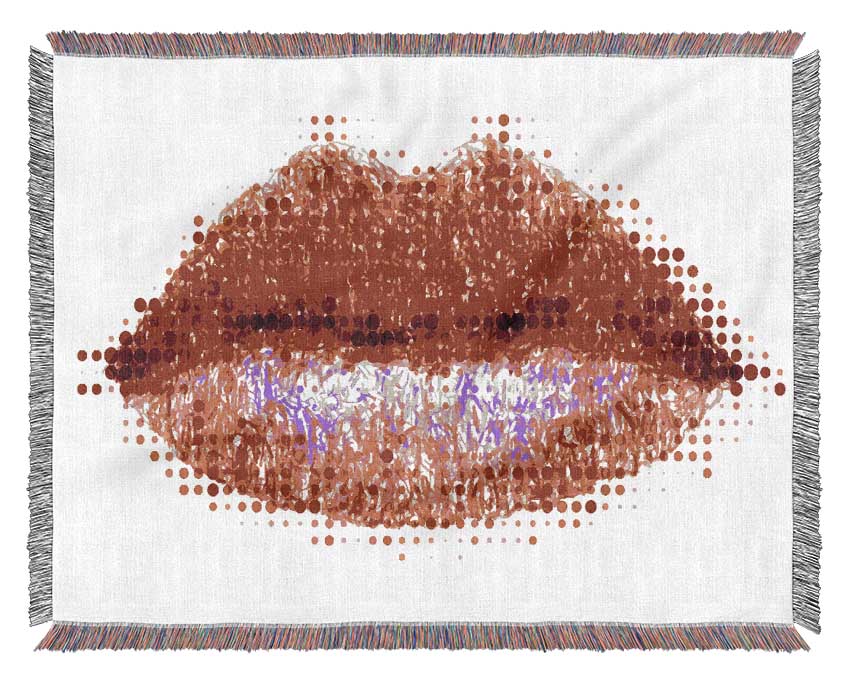 Dot To Dot Lips Woven Blanket