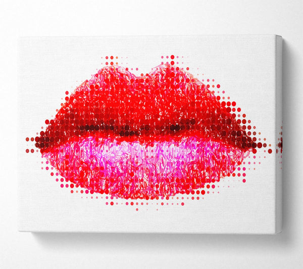 Picture of Dot To Dot Lips Canvas Print Wall Art