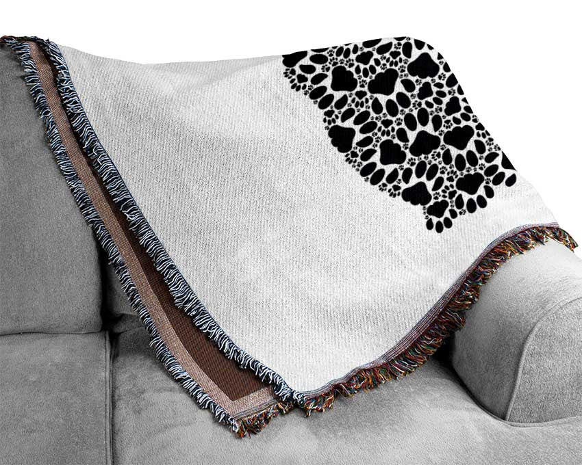 Paw Print Cats Woven Blanket