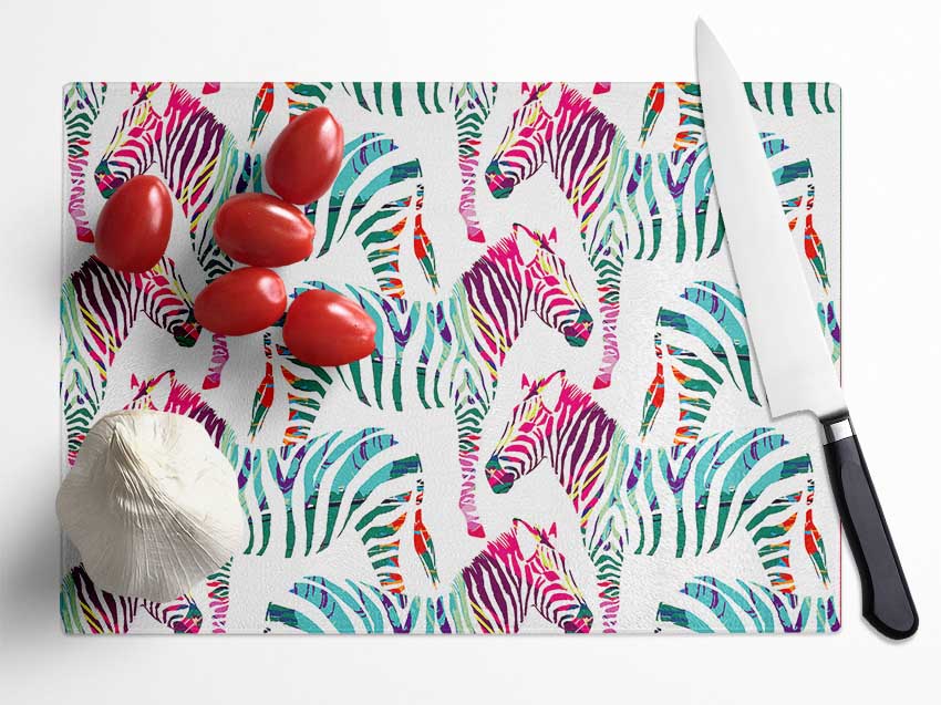 Pop Art Zebra 1 Glass Chopping Board