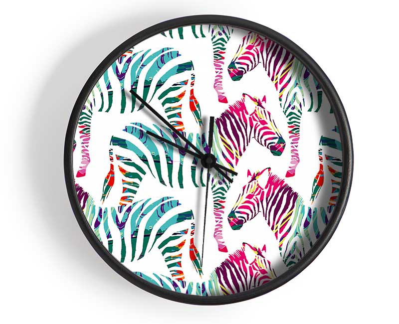 Pop Art Zebra 1 Clock - Wallart-Direct UK