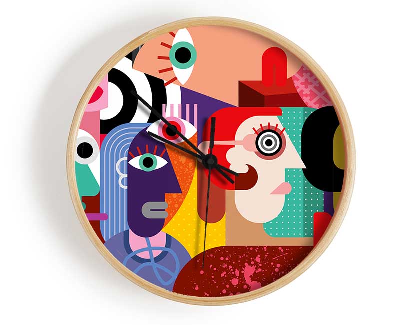 Picasso Esque Clock - Wallart-Direct UK