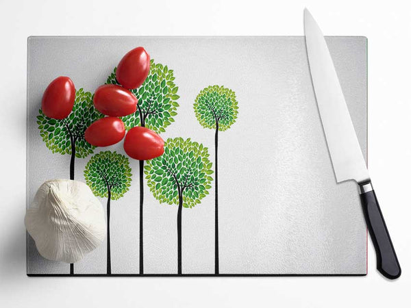 Abstract Trees Glass Chopping Board