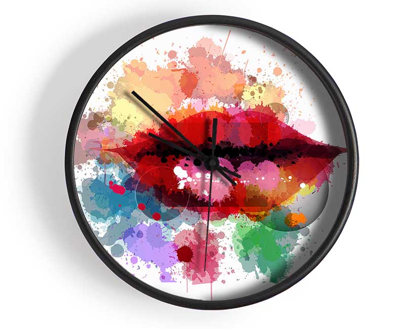 Rainbow Lips Clock - Wallart-Direct UK