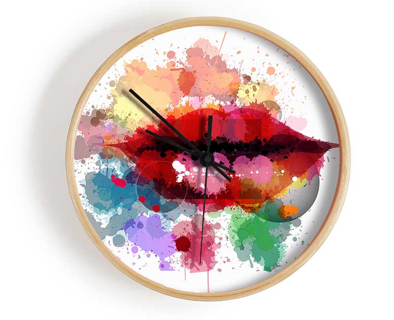 Rainbow Lips Clock - Wallart-Direct UK