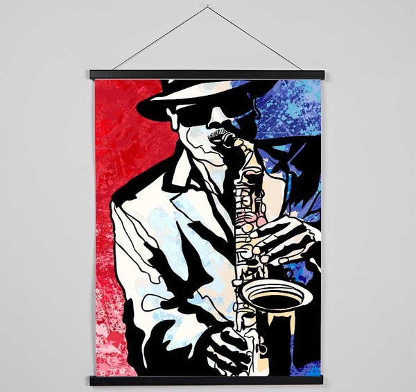 Saxaphone Blues Hanging Poster - Wallart-Direct UK