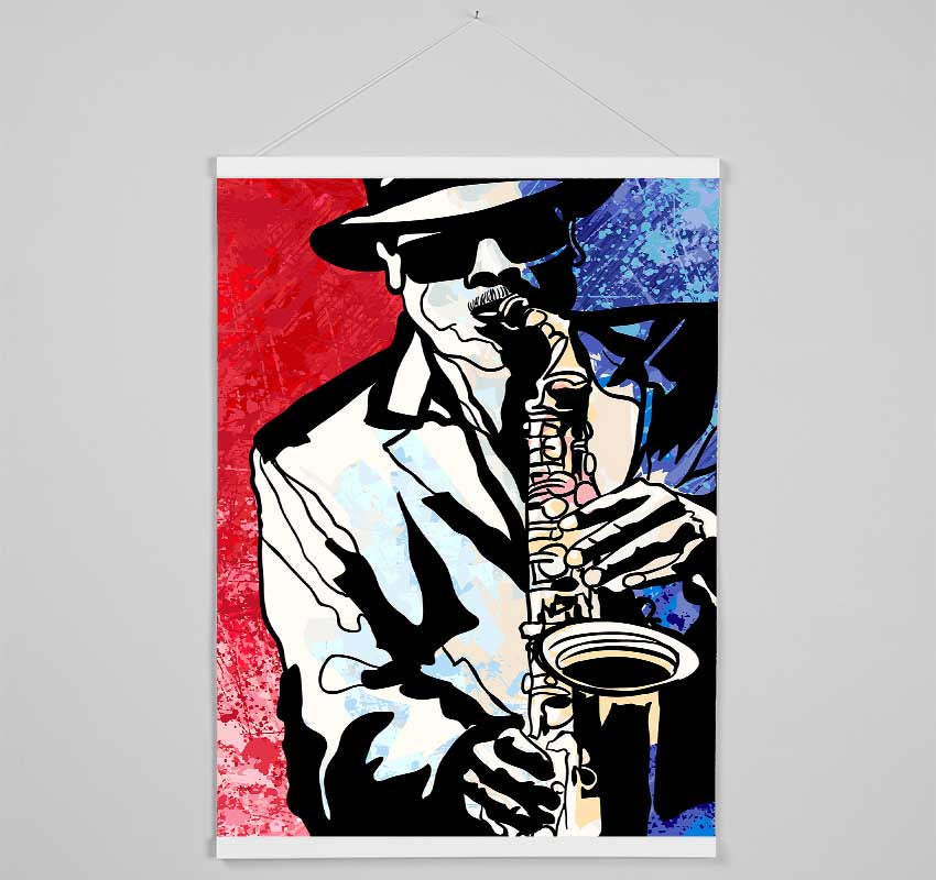 Saxaphone Blues Hanging Poster - Wallart-Direct UK