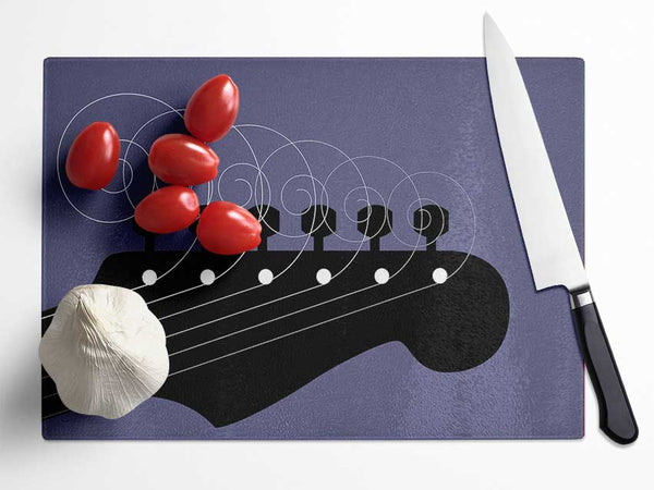 Guitar Strings Glass Chopping Board