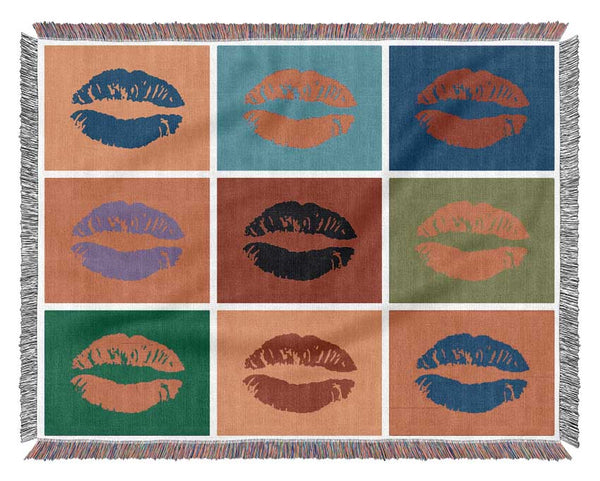 Lips Pop Art Woven Blanket