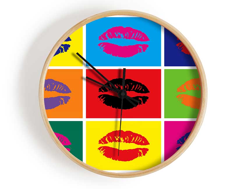 Lips Pop Art Clock - Wallart-Direct UK