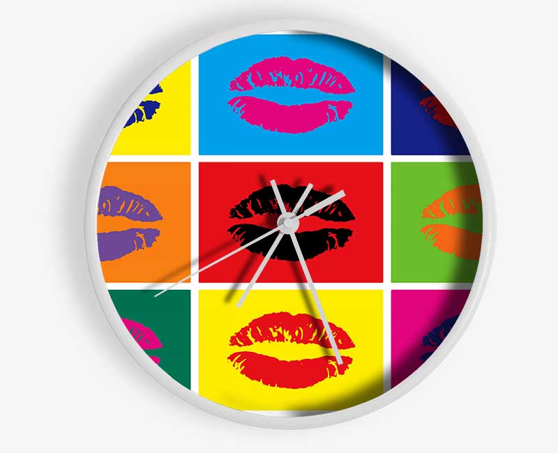 Lips Pop Art Clock - Wallart-Direct UK