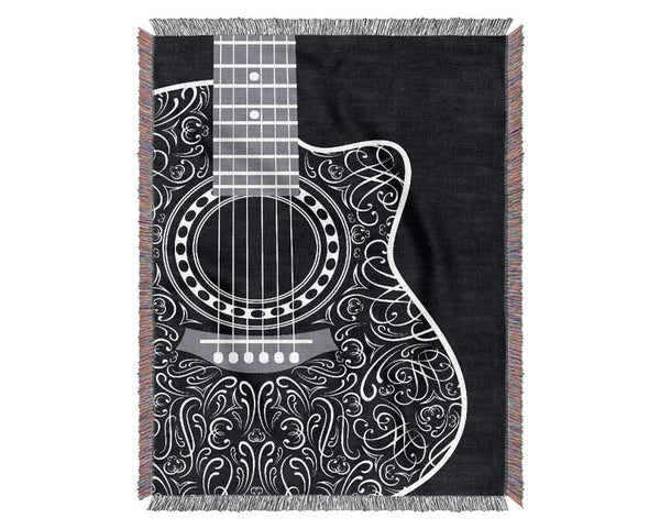 Beautiful Acoustic Guitar Woven Blanket