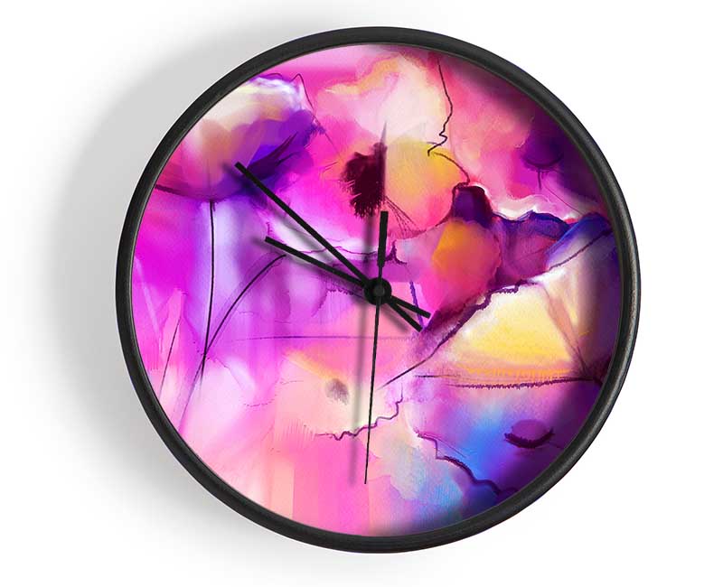 Pink Poppy Vision Clock - Wallart-Direct UK