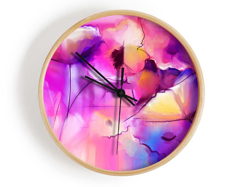 Pink Poppy Vision Clock - Wallart-Direct UK