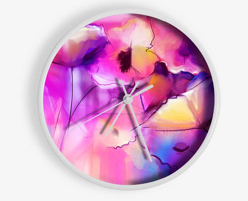 Pink Poppy Vision Clock - Wallart-Direct UK