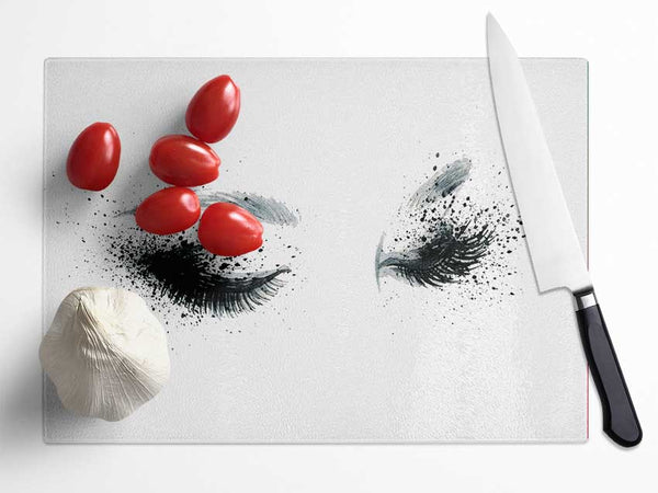 Eyes That Flutter Glass Chopping Board