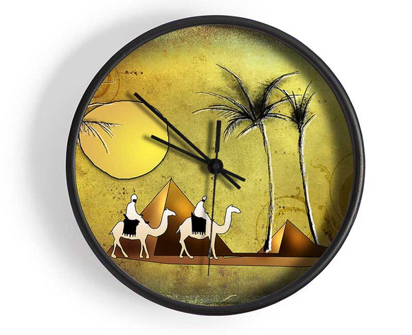 Camel Ride Through The Egyptian Desert Clock - Wallart-Direct UK