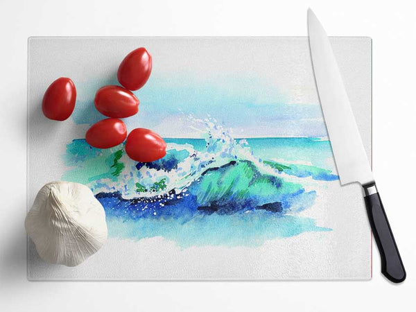 Movement In The Ocean Wave Glass Chopping Board