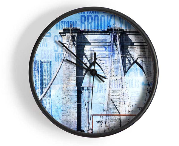 NYC Brooklyn Bridge Clock - Wallart-Direct UK