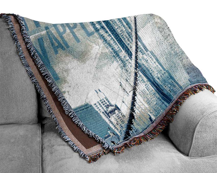 NYC Brooklyn Bridge Woven Blanket