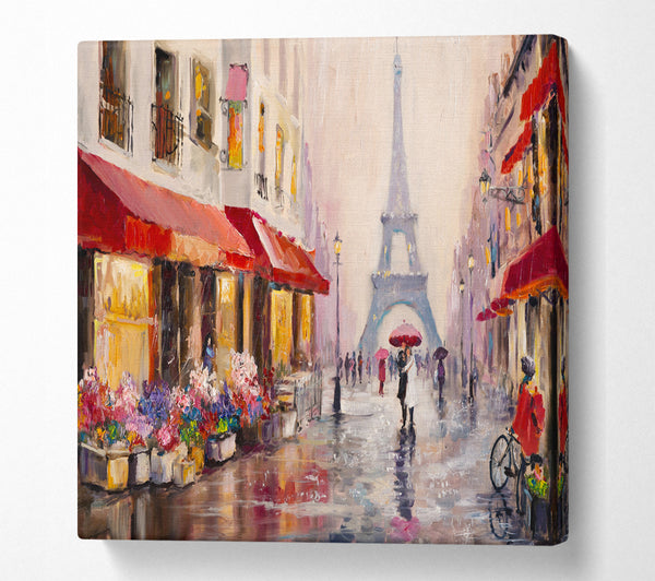 A Square Canvas Print Showing Paris Streets Square Wall Art