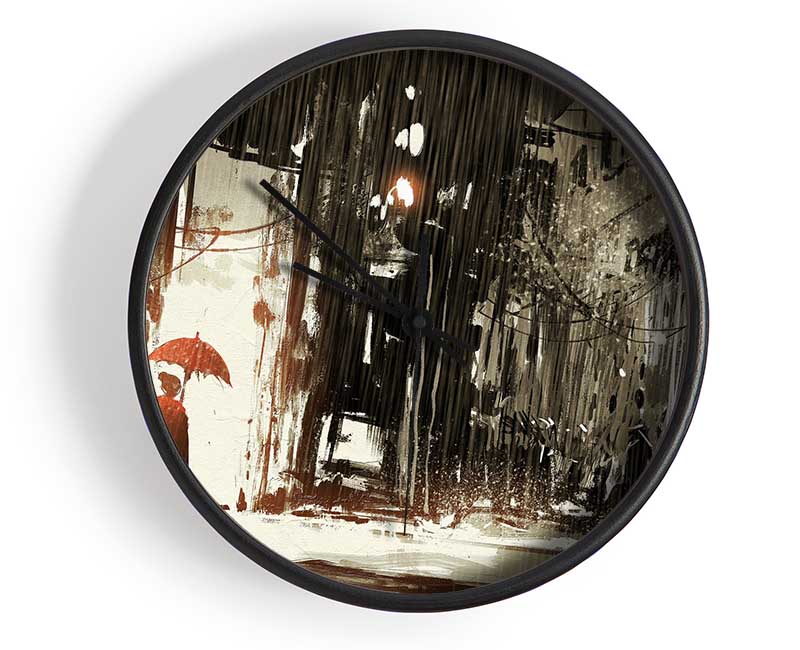 Down Pour in The City Clock - Wallart-Direct UK