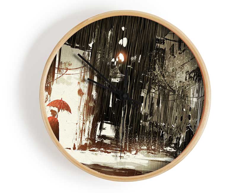 Down Pour in The City Clock - Wallart-Direct UK