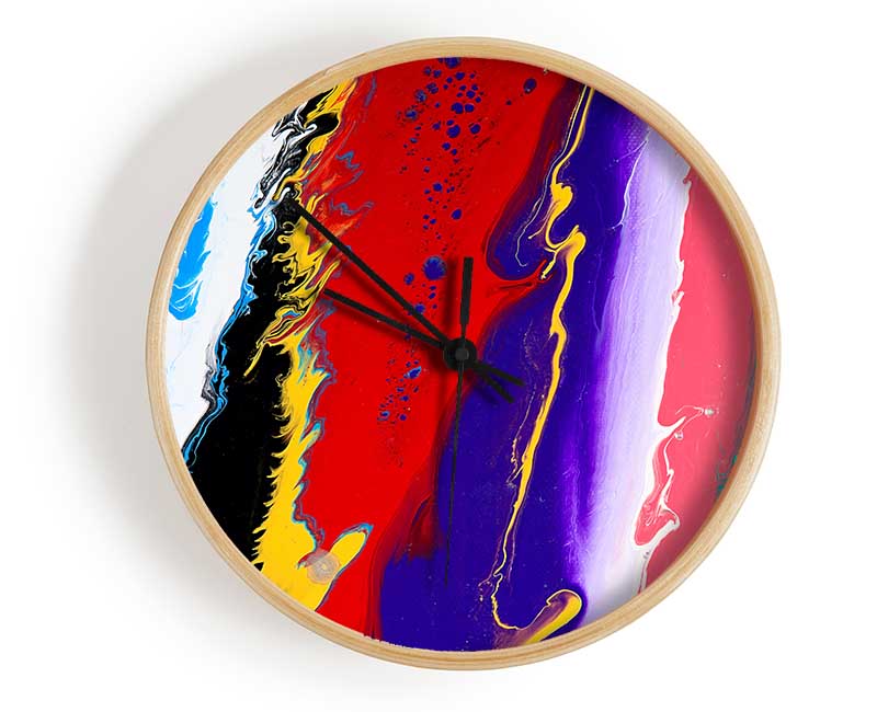 Sea Of Colours 1 Clock - Wallart-Direct UK