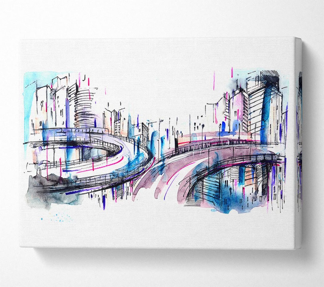 Picture of Ring Roads Through The City Canvas Print Wall Art