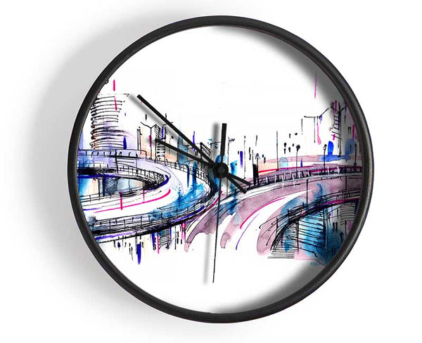 Ring Roads Through The City Clock - Wallart-Direct UK