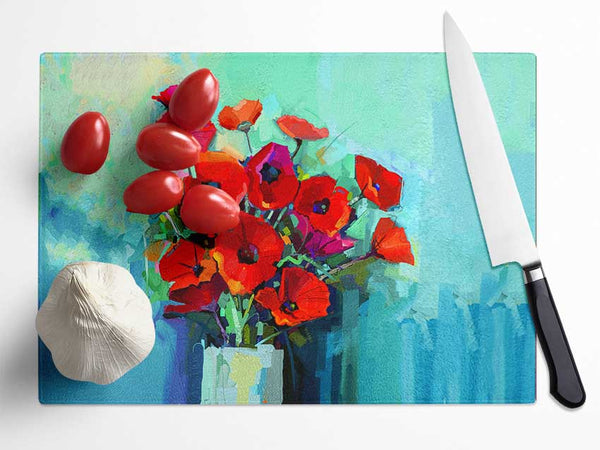 Poppy Vase Beauty Glass Chopping Board