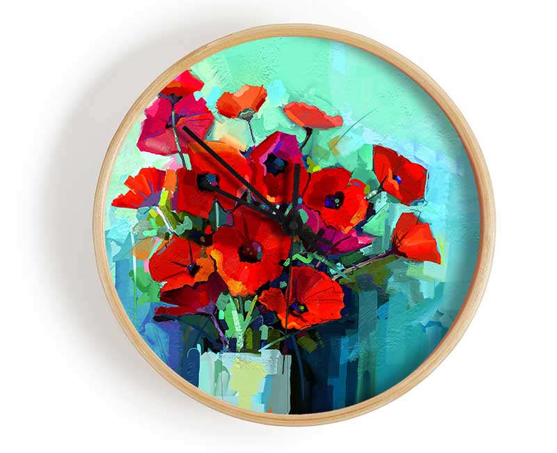 Poppy Vase Beauty Clock - Wallart-Direct UK