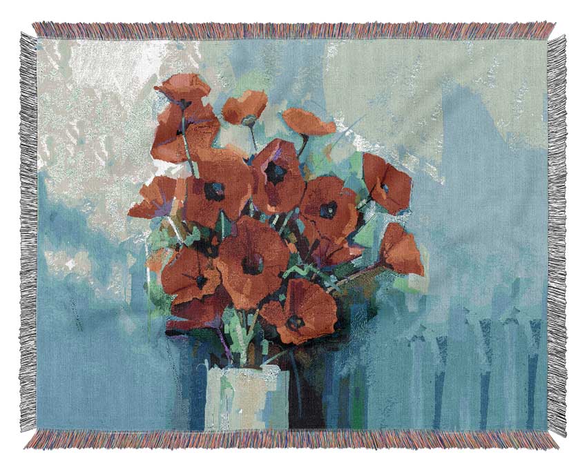 Poppy Vase Beauty Woven Blanket